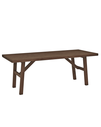 Mesa de centro de madera maciza en tono nogal de 120x45cm
