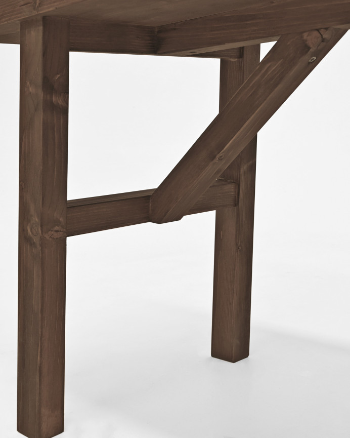 Mesa de centro de madera maciza en tono nogal de 120x45cm