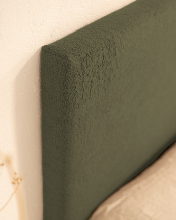 Cabecero tapizado de algodón en color verde de varias medidas