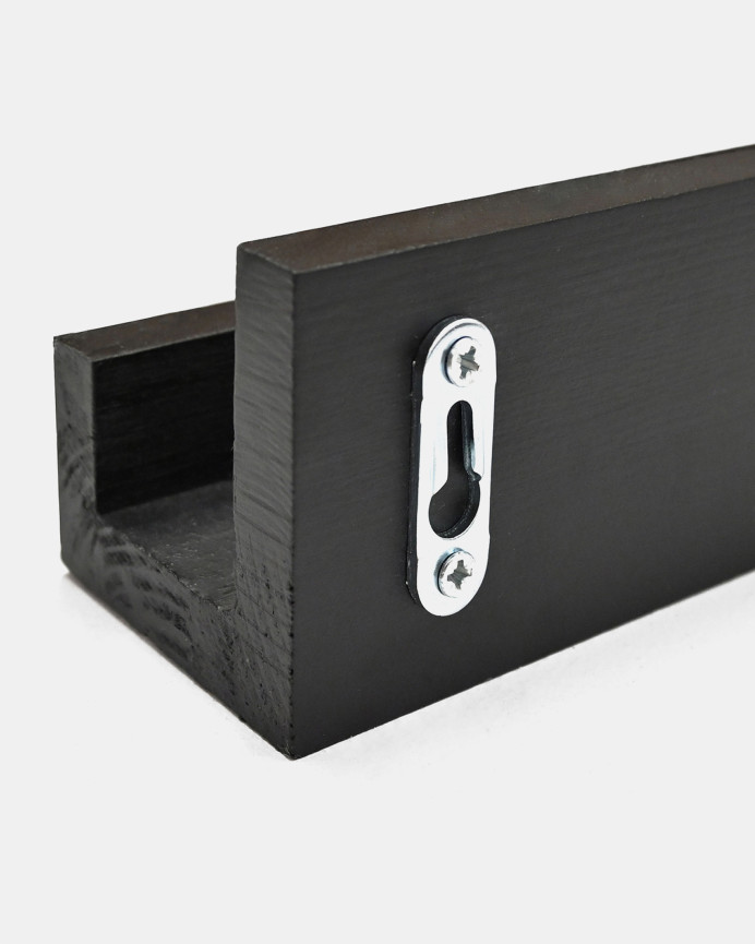 Pack 2 estantes de madera maciza flotante tono negro varias medidas