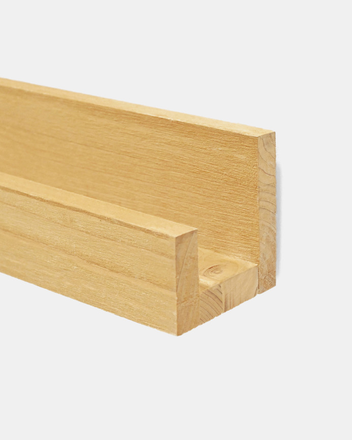 Pack 4 estantes de madera maciza flotante tono olivo varias medidas