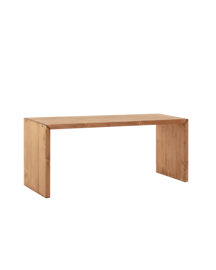 Mesa de centro de madera maciza en tono roble oscuro de 109,4x59x35cm