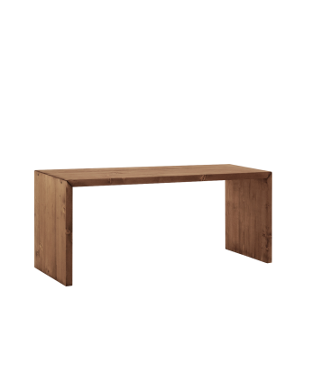 Mesa de centro de madera maciza en tono nogal de 109,4x45x35cm