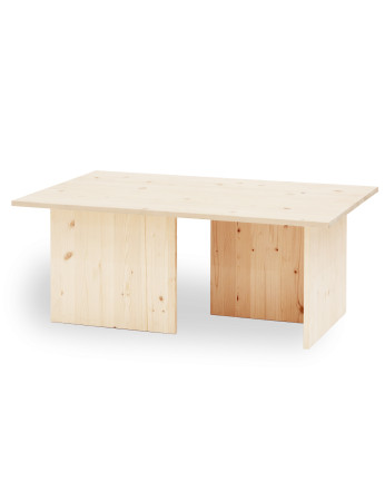 Mesa de centro de madera maciza tono natural 40x100cm
