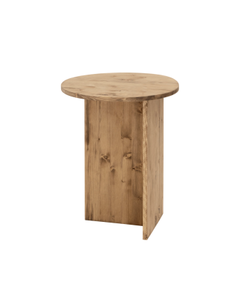 Mesa de centro de madera maciza en tono roble oscuro de 50cm