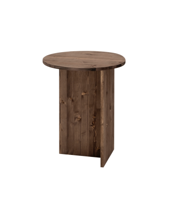 Mesa de centro de madera maciza en tono nogal de 50cm