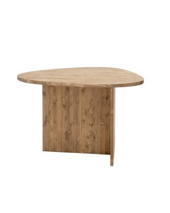 Mesa de comedor de madera maciza en tono roble oscuro de 140cm