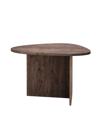 Mesa de comedor de madera maciza en tono nogal de 140cm