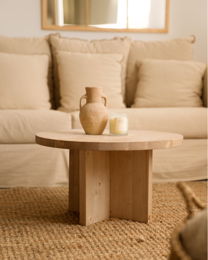 Conjunto Artesano mesas centro & auxiliar madera