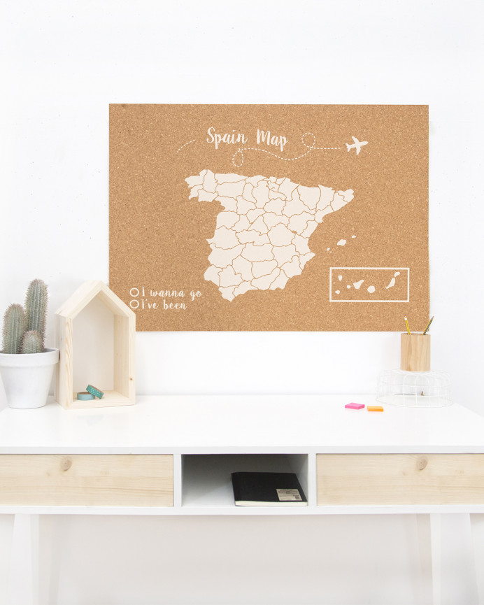 Corcho mapa de España blanco