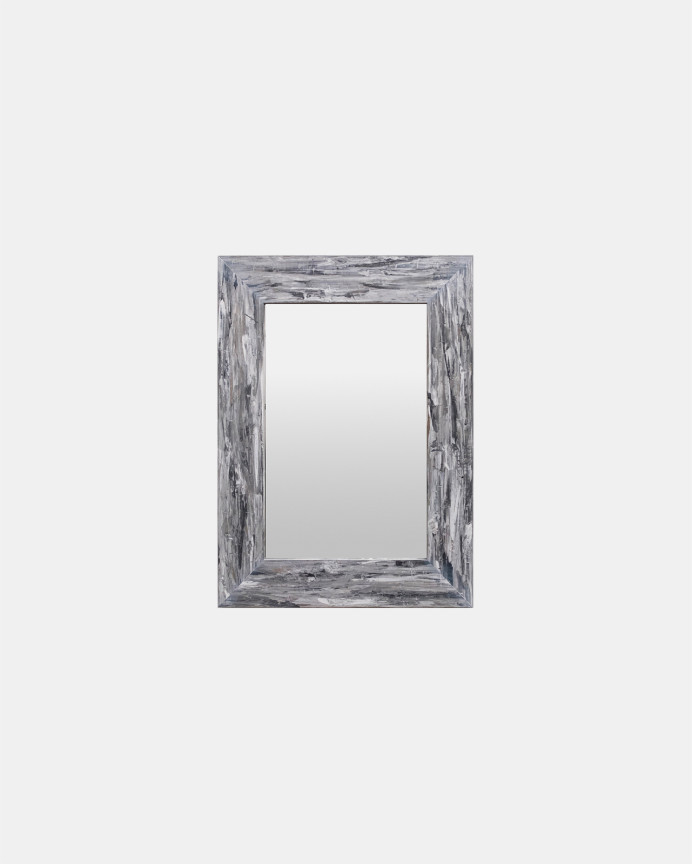Espejo de madera decapado gris de varias medidas