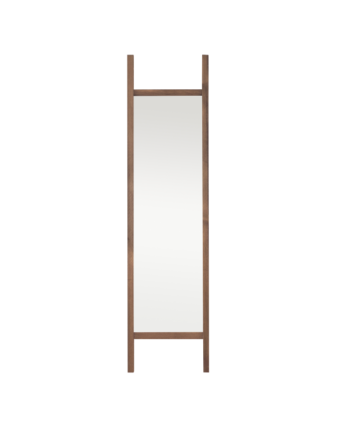 Espejo de madera maciza tono roble oscuro de 45x180cm