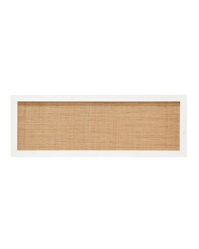 Cabecero de madera maciza y rafia en tono blanco de varias medidas