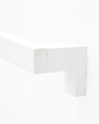 Toallero de madera maciza tono blanco de 7x50cm