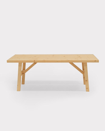 Mesa de centro de madera maciza acabado natural 