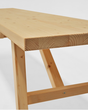 Mesa de centro de madera maciza acabado natural 