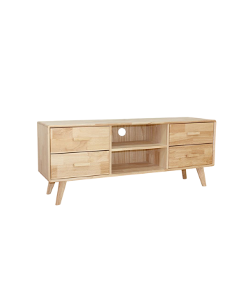 Mueble tv de madera maciza tono natural de 48x120cm