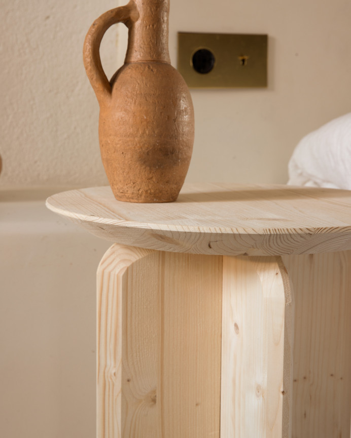  DAKVO Mesa auxiliar con madera natural, mesas
