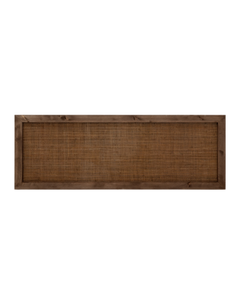 Cabecero de madera maciza y rafia en tono nogal de varias medidas