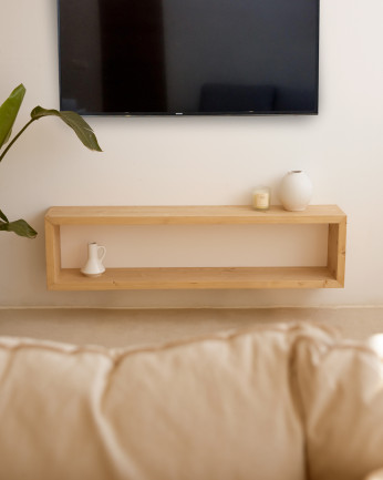 Mueble de TV de madera maciza en tono roble medio de varias medidas