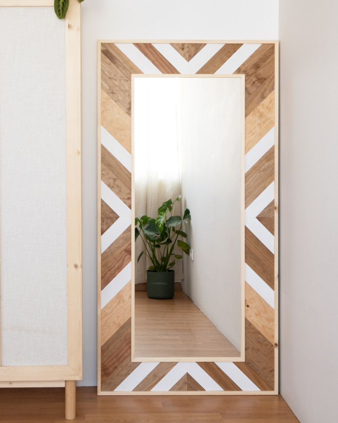 Marco espejo de madera para cómodas de diseño en madera de roble