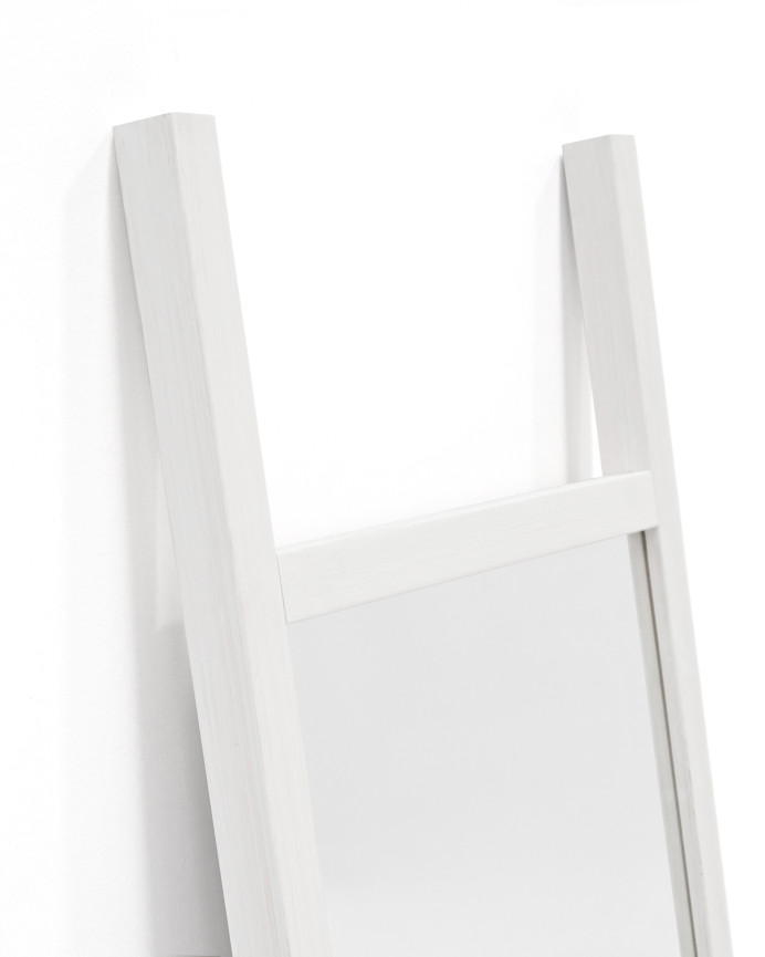 Espejo de madera maciza tono blanco de 45x180cm