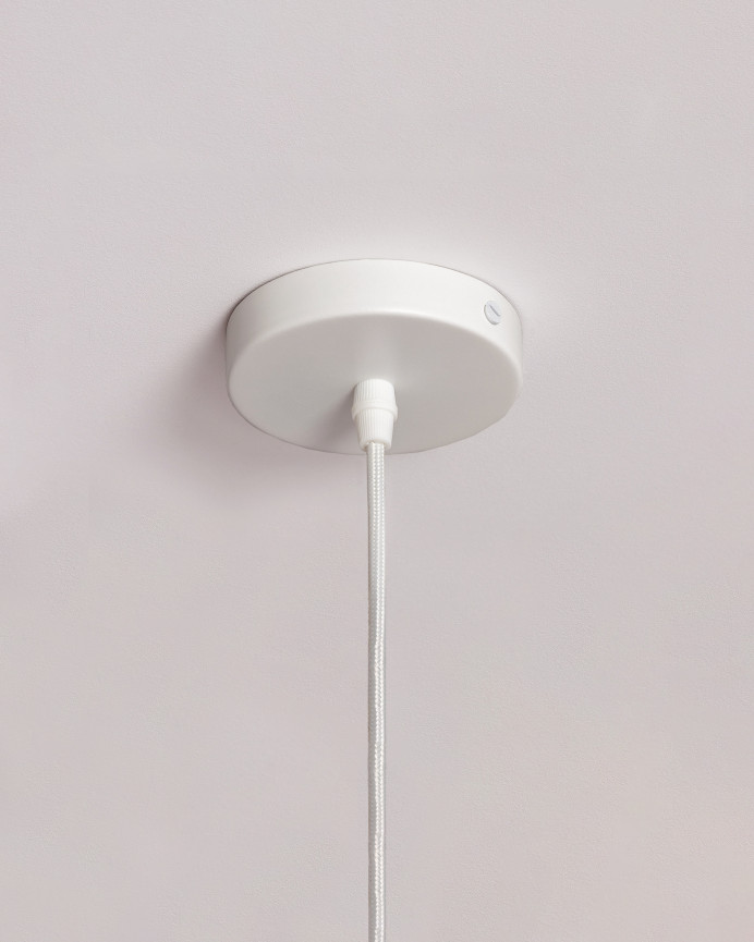 Lámpara de techo pantalla redonda ratán -Lámparas de techo