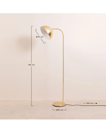 Lámpara de pie de aluminio de 149x30cm