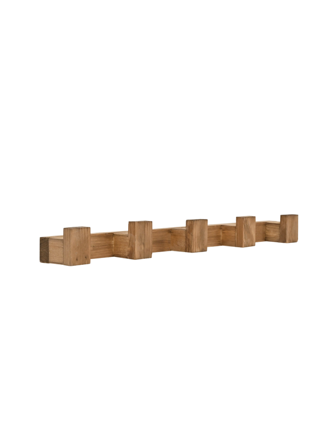 Colgador/Perchero de madera maciza tono roble oscuro de 5x50cm