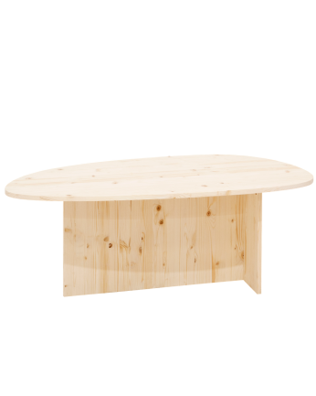 Mesa de centro de madera maciza en tono natural de 130cm