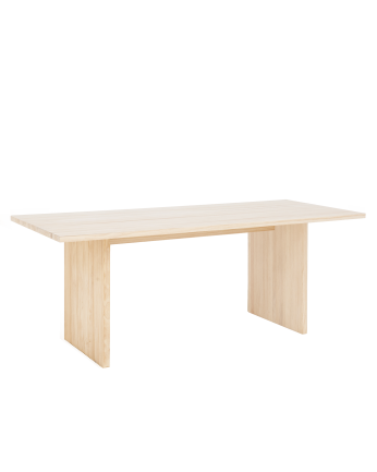 Mesa de comedor de madera maciza en tono natural de varias medidas