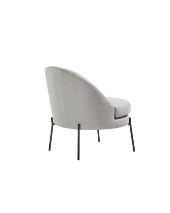 Butaca de metal con asiento de espuma y fibra en color gris de 78x71cm