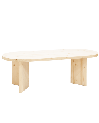 Mesa de centro de madera maciza en tono natural de 120cm