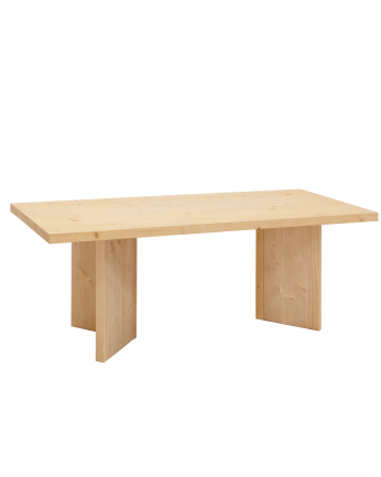 Mesa de centro de madera maciza en tono roble medio de 120x50 cm