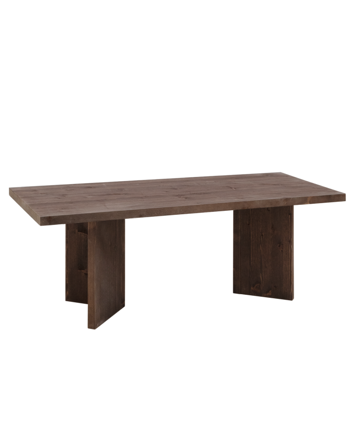 Mesa de centro de madera maciza en tono nogal de 120x50 cm