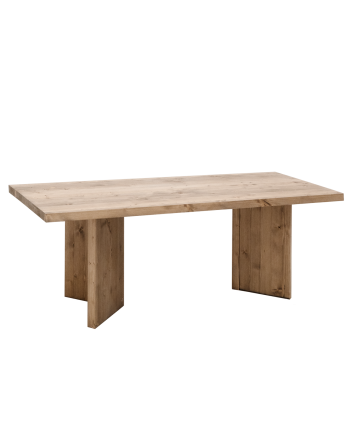Mesa de centro de madera maciza en tono roble oscuro de 120x50 cm