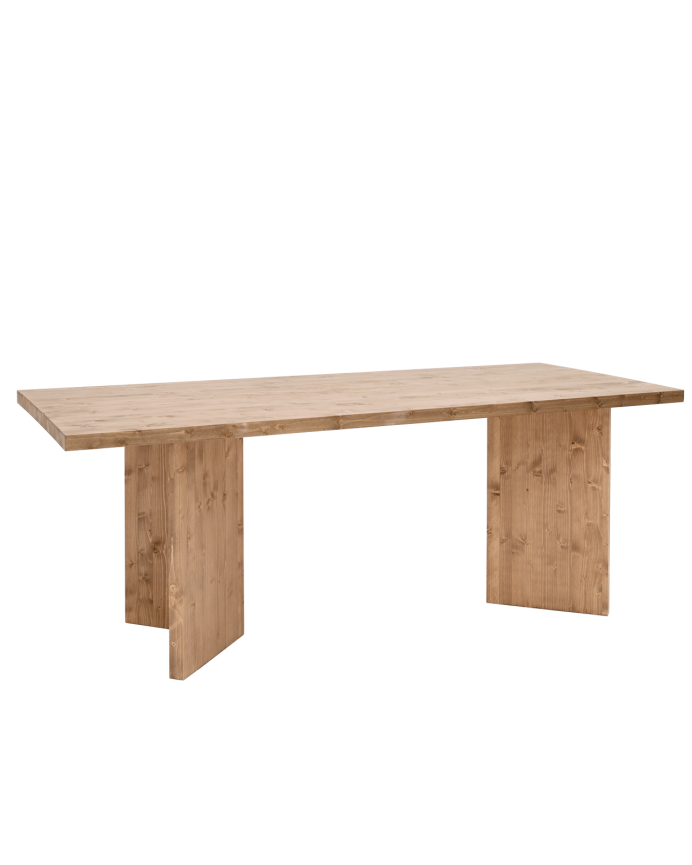 Mesa de comedor de madera maciza en tono roble oscuro de varias medidas