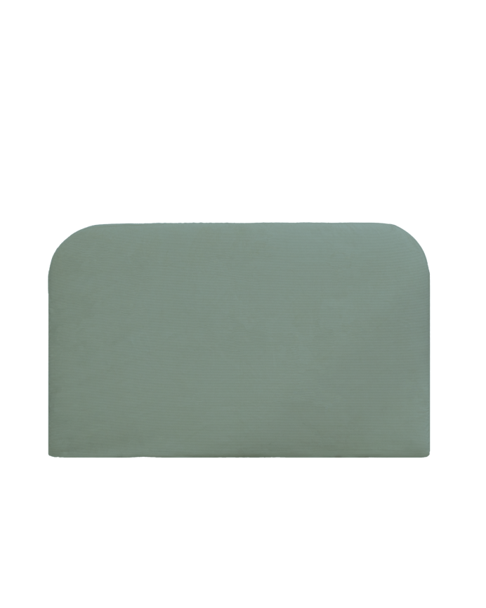 Cabecero tapizado desenfundable de pana verde azulado de varias medidas