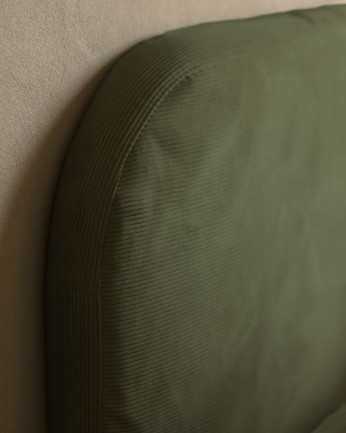 Cabecero tapizado desenfundable de pana verde de varias medidas