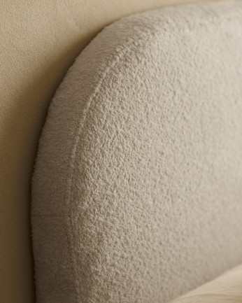 Cabecero tapizado desenfundable de bouclé gris claro de varias medidas