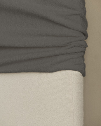 Cabecero tapizado desenfundable de bouclé gris oscuro de varias medidas