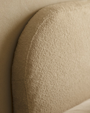 Cabecero tapizado desenfundable de bouclé beige de varias medidas