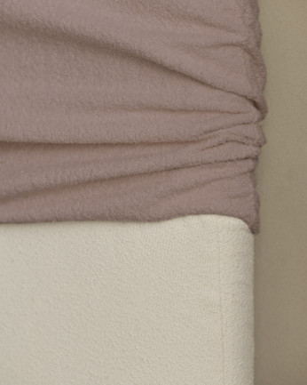 Cabecero tapizado desenfundable de bouclé rosa de varias medidas
