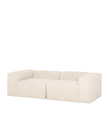 Sofá de 2 módulos de bouclé color blanco 240x110cm