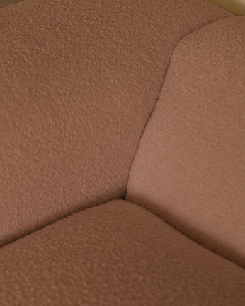 Sofá de 3 módulos de bouclé color rosa 330x110cm