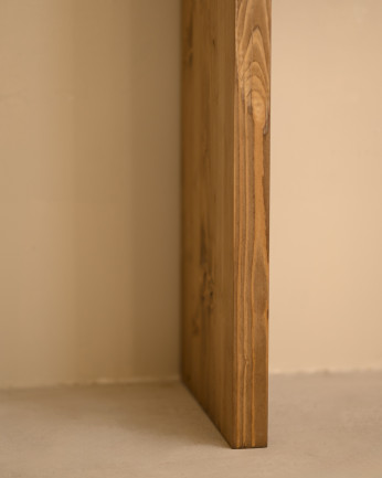 Consola de madera maciza en tono roble oscuro de 120x80cm