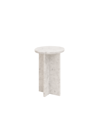 Mesa auxiliar redonda de mármol de Ø28cm