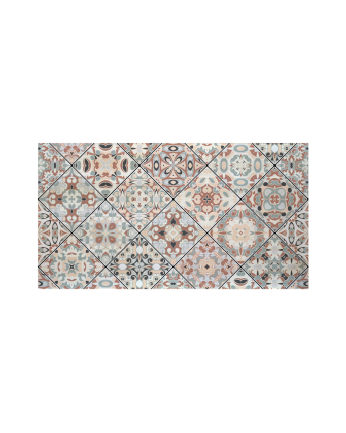 Cabecero de madera maciza estampado motivo Mosaico vintage decapado de varias medidas 
