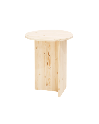 Mesa de centro de madera maciza en tono natural de 50cm