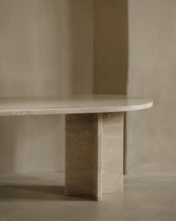 Mesa de centro de mármol daino reale de 120x50cm